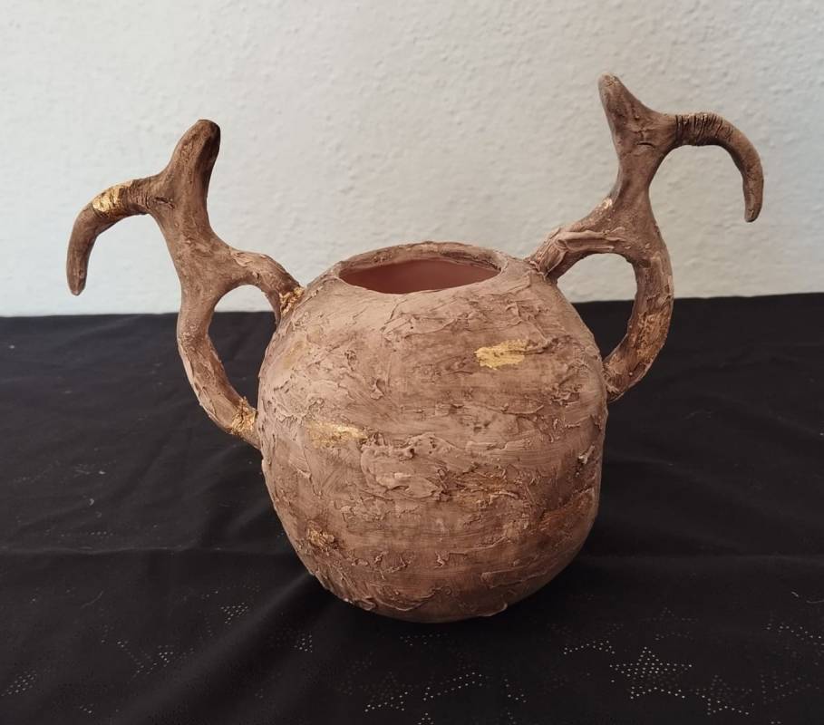 Antik Keçi Figürlü Seramik Küp - Küçük Boy 1