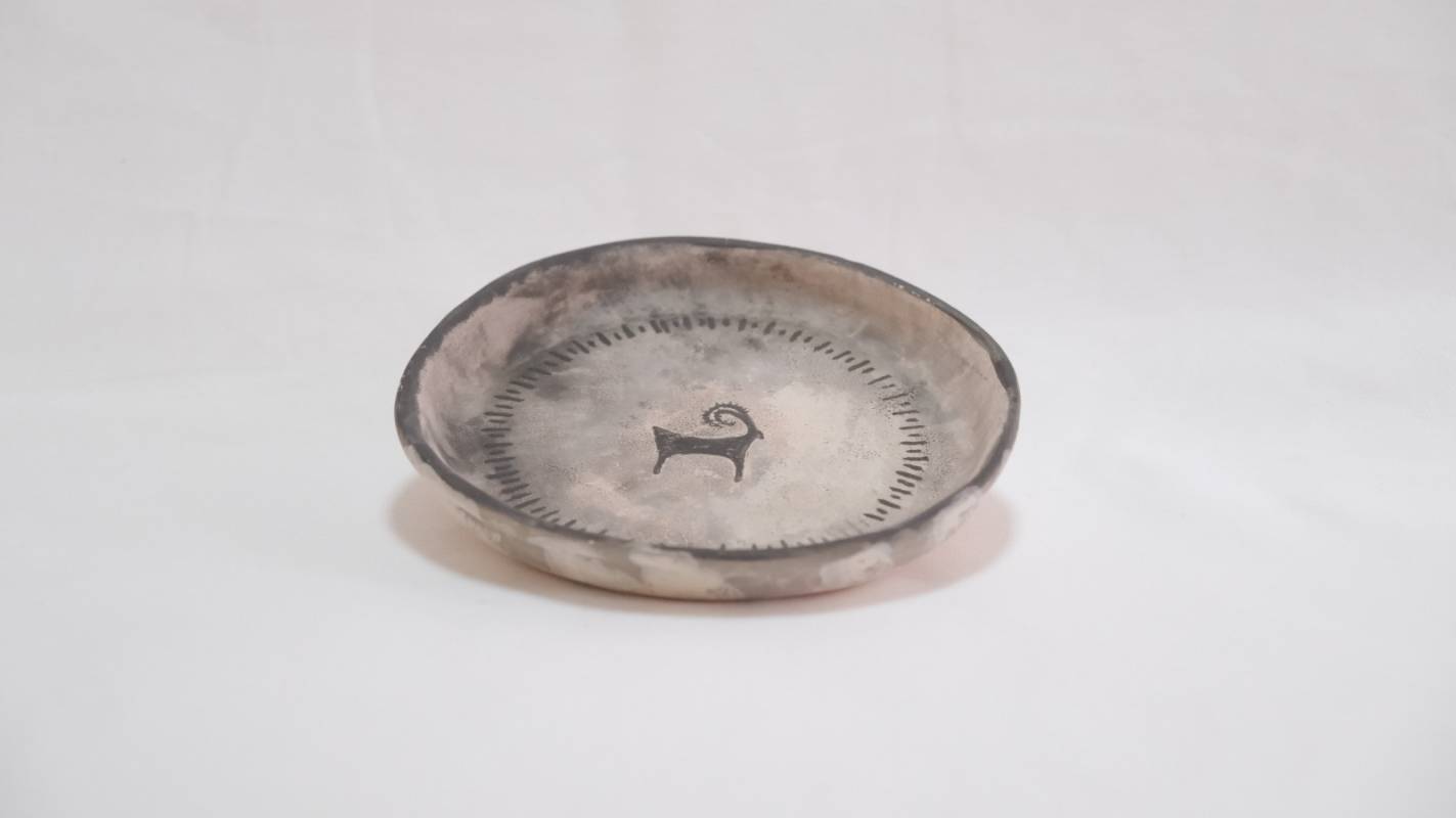 Keçi Figürlü Antik Astar Bezeli Tabak - Model 2 1