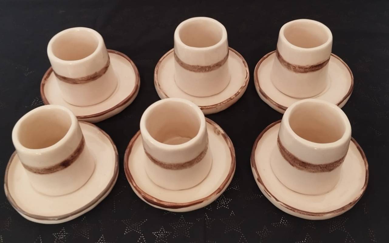 Beyaz Sırlı 6'lı Salep Bardak Takımı 1