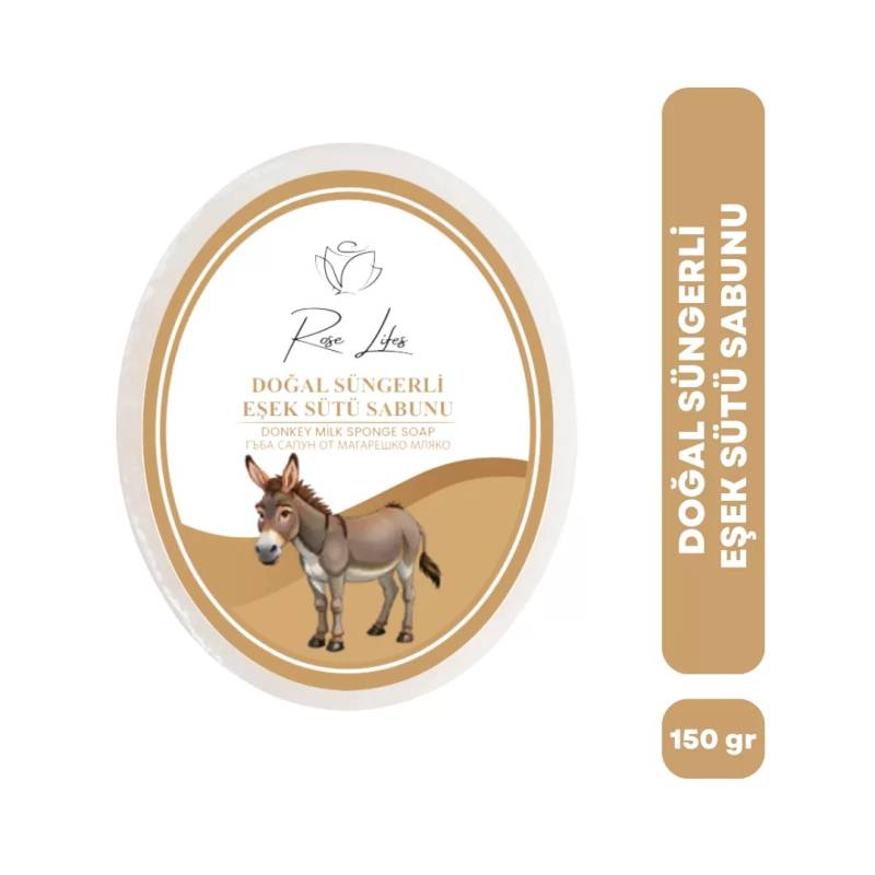 Dogal Süngerli Eşek Sütü Sabunu (150 gr) 1
