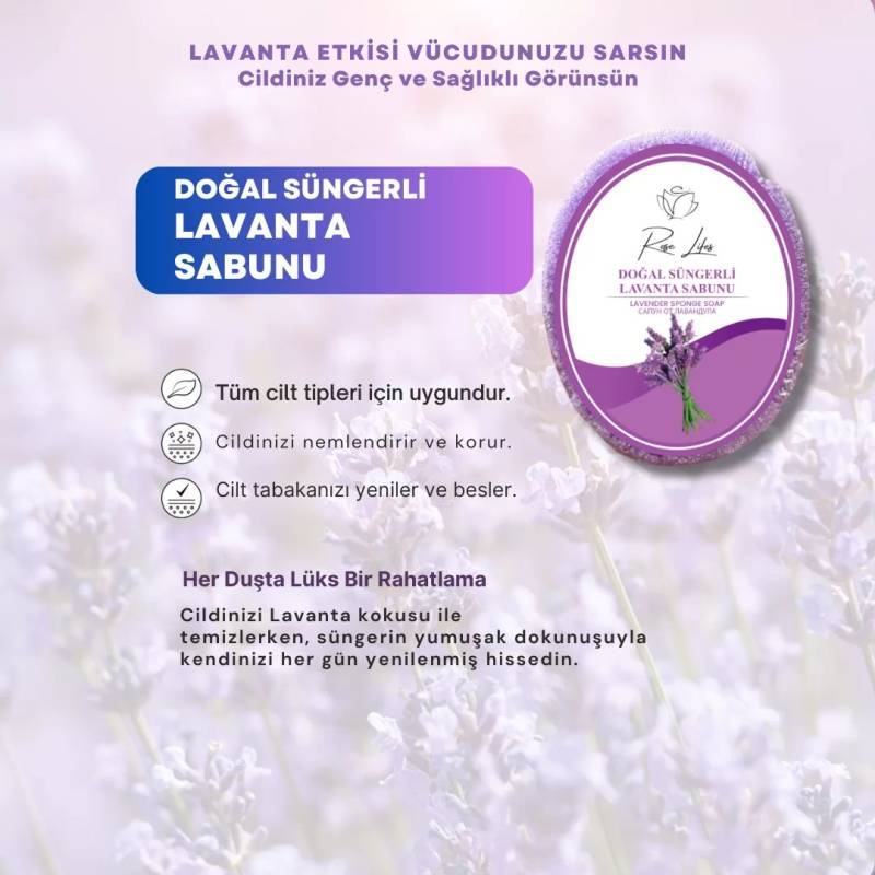 Doğal Süngerli Lavanta Sabunu (150 gr) 2